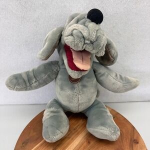 Ganz‎ Wrinkles Plush Dog Puppy Stuffed Animal Toy Blue Eyes Vintage 1981 Works!